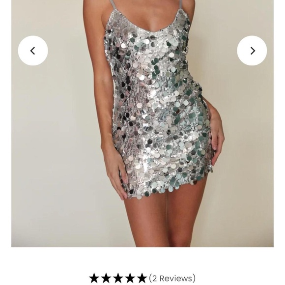 American Threads Silver Sequin Mini Dress - New with Tags! - Picture 1 of 4